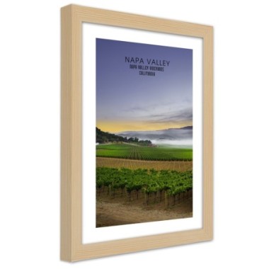 Quadro con cornice, Sera sulla Napa Valley - 30x45