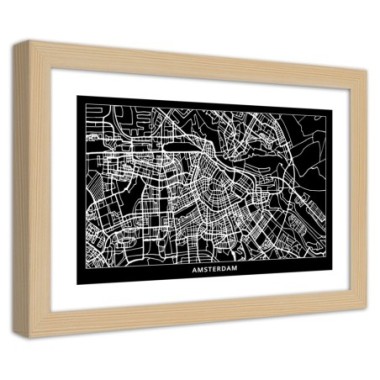 Quadro con cornice, Carta della cittÃ  Amsterdam -...