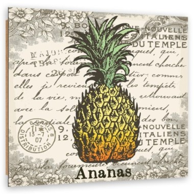 Quadro deco panel, Ananas vintage - 30x30