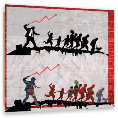 Quadro deco panel, Banksy la frusta - 30x30