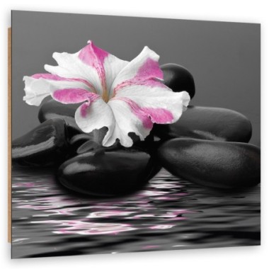 Quadro deco panel, Stones Pink Flower Zen - 30x30