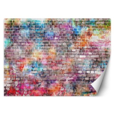 Carta Da Parati, Muro di mattoni colorati - 100x70