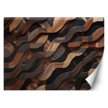 Wallpaper, Brown waves abstract 3D - 100x70