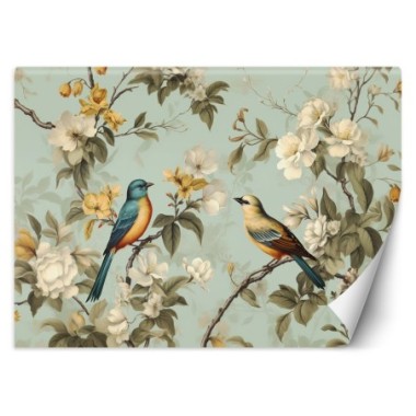 Wallpaper, Birds on a branch - 100x70