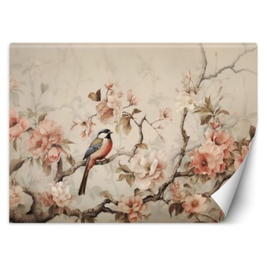 Wallpaper, Bird and flowers Vintage - 100x70