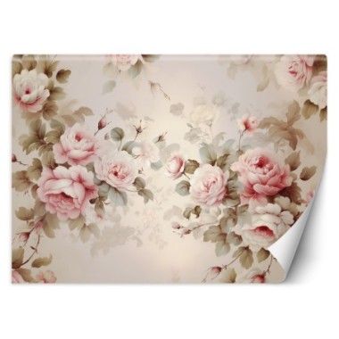 Wallpaper, Shabby Chic Roses - 100x70