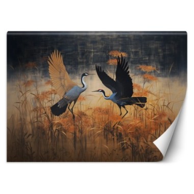 Wallpaper, Crane Birds Abstract - 100x70