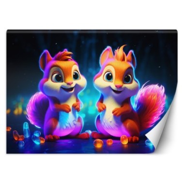Wallpaper, Colorful squirrels - 100x70