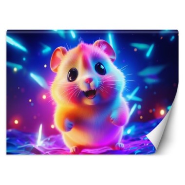 Wallpaper, Cute hamster neon - 100x70