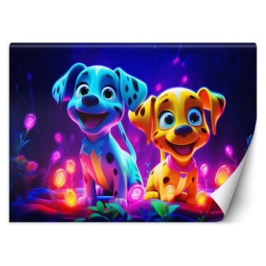 Wallpaper, Neon dogs - 100x70