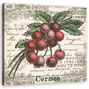 Quadro su tela, Cherry vintage - 50x50
