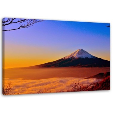 Stampa su tela, Il Monte Fuji immerso nella luce del...