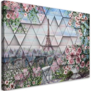 Quadro su tela, Torre Eiffel in primavera - 60x40