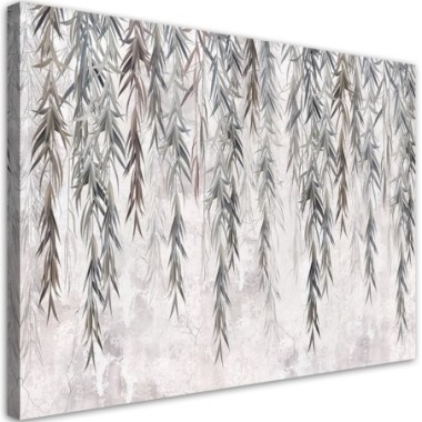 Quadro su tela, Piante tropicali in grigio su...