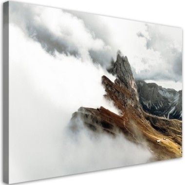 Quadro su tela, Mountain Peak tra le nuvole - 60x40
