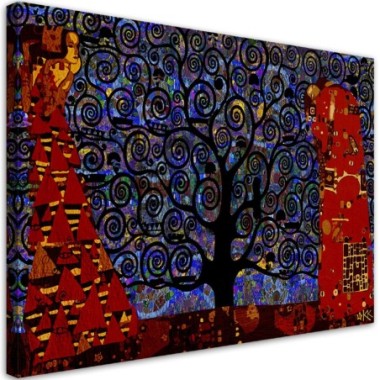Quadro su tela, Blue Tree of Life Abstraction - 60x40