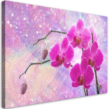 Quadro su tela, Astrazione orchidea essenziale - 60x40