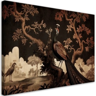 Canvas art print, Oriental tree peacock - 60x40