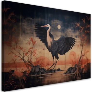 Canvas print, Crane Nature Oriental - 60x40