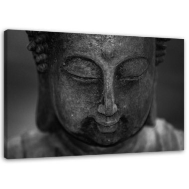 Quadro su tela, Testa di Buddha meditante - 60x40