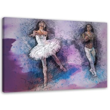 Quadro su tela, Ballerina Ballet Purple - 60x40
