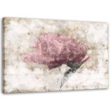 Quadro su tela, Fiori rosa astratto Vintage - 60x40