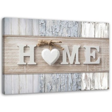 Quadro su tela, Home Cuore tavole di legno Vintage -...