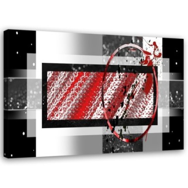 Quadro su tela, Astrazione geometrica rosso grigio -...
