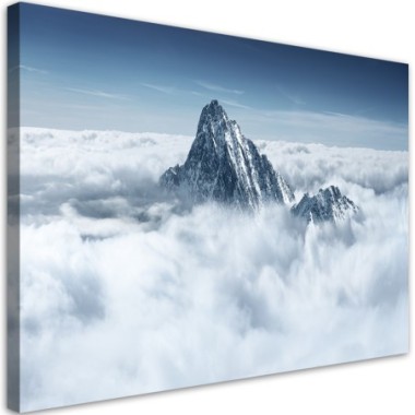 Quadro su tela, Alpi sopra le nuvole - 60x40