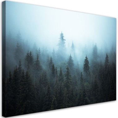 Quadro su tela, Foresta nella nebbia - 60x40