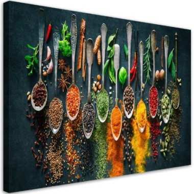 Quadro su tela, Erbe spezie per la cucina - 60x40