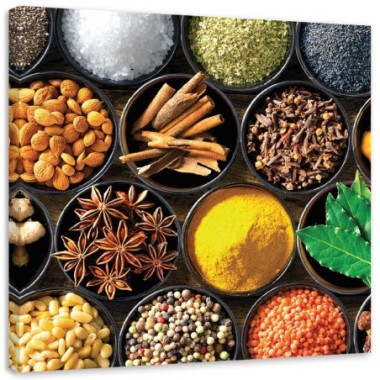 Quadro su tela, Spezie da cucina - 50x50