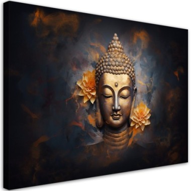Canvas print, Gold Buddha abstract - 60x40