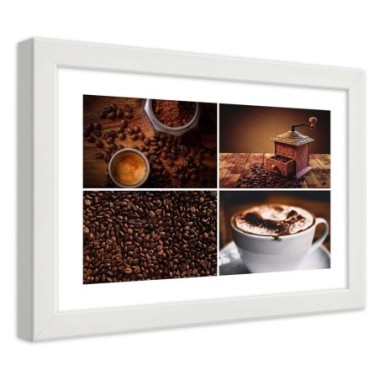 Quadro con cornice, MacinacaffÃ¨ e caffÃ¨ in grani -...