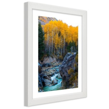 Quadro con cornice, Un ruscello nella foresta - 40x60