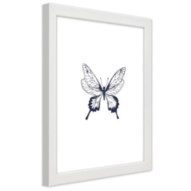 Quadro con cornice, Farfalla disegnata - 40x60