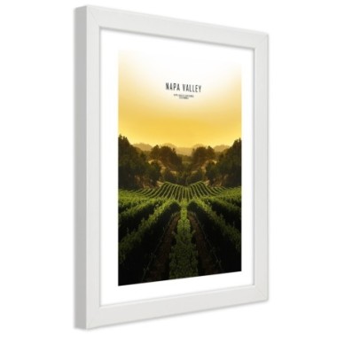 Quadro con cornice, Vigneti nella Napa Vallley - 40x60