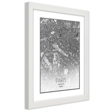 Quadro con cornice, Piano regolatore di Parigi - 40x60