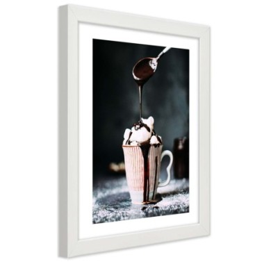 Quadro con cornice, CaffÃ¨ con marshmallow - 40x60
