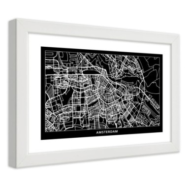 Quadro con cornice, Carta della cittÃ  Amsterdam -...