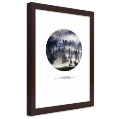 Quadro con cornice, Foresta nella nebbia - 40x60