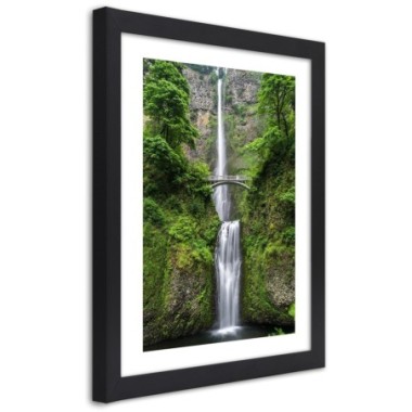 Quadro con cornice, Ponte su una cascata - 40x60
