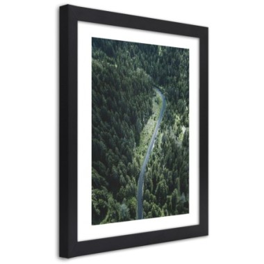 Quadro con cornice, Strada nella foresta - 40x60