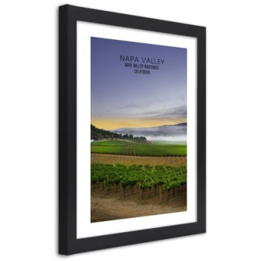 Quadro con cornice, Sera sulla Napa Valley - 40x60