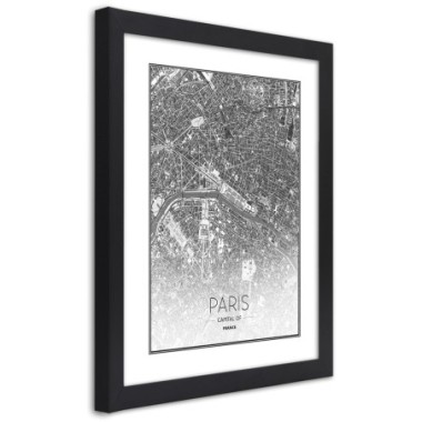 Quadro con cornice, Piano regolatore di Parigi - 40x60