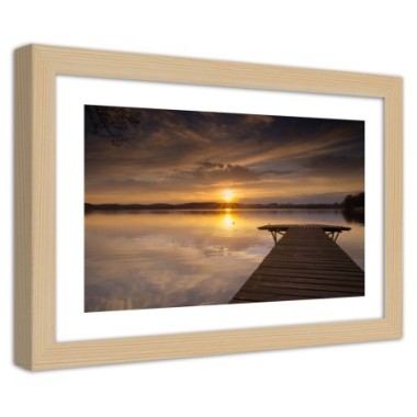 Quadro con cornice, Ponte su un lago - 60x40
