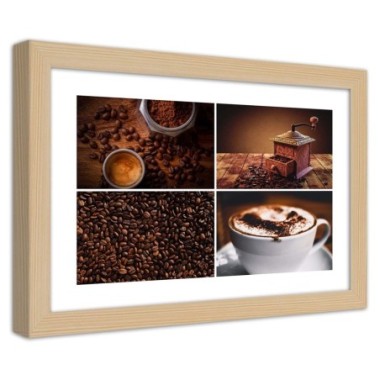 Quadro con cornice, MacinacaffÃ¨ e caffÃ¨ in grani -...