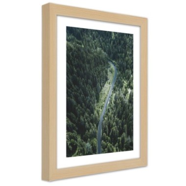 Quadro con cornice, Strada nella foresta - 40x60