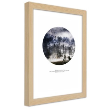 Quadro con cornice, Foresta nella nebbia - 40x60