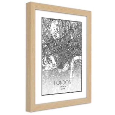 Quadro con cornice, Piano regolatore di Londra - 40x60